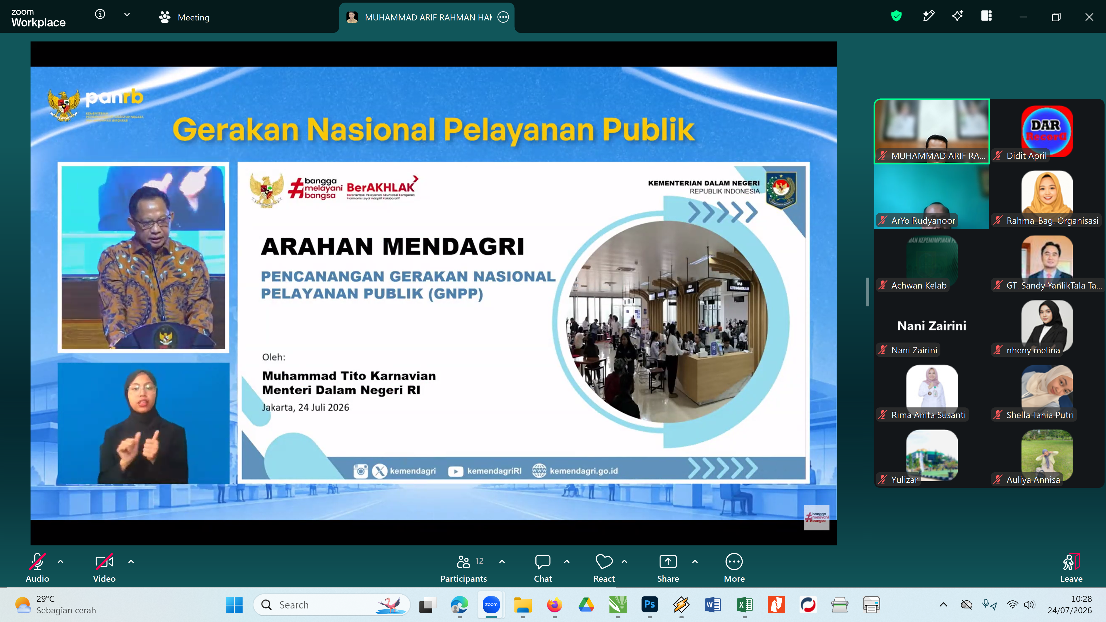 LAPORAN HARIAN BAGIAN ORGANISASI