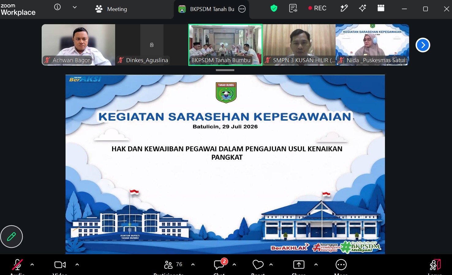 LAPORAN HARIAN BAGIAN ORGANISASI